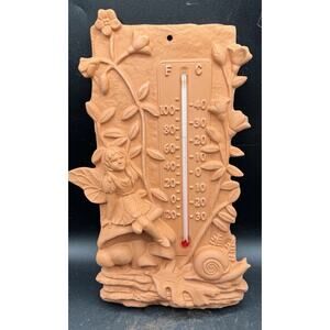 Vintage Scioto Mold Red Wear Handmade Fairy Outdoor Thermometer New!
